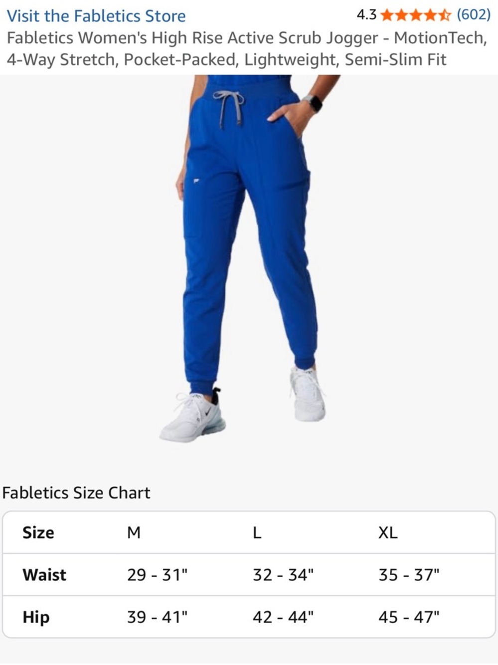 Bundle of 2 Fabletics Women’s Royal Blue Scrubs Jogger Pants - Picture 12 of 12
